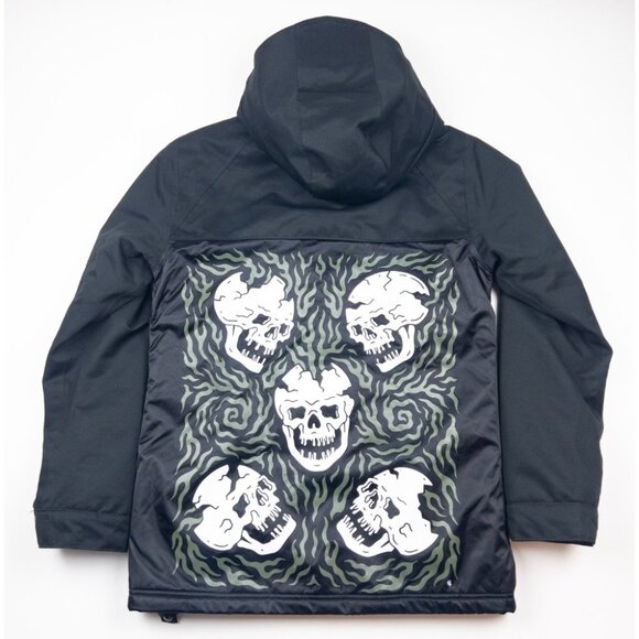 Lurking Class Other - Lurking Class Snowboard Skull Jacket Men's Small Black Green Full Zip Hooded Ski